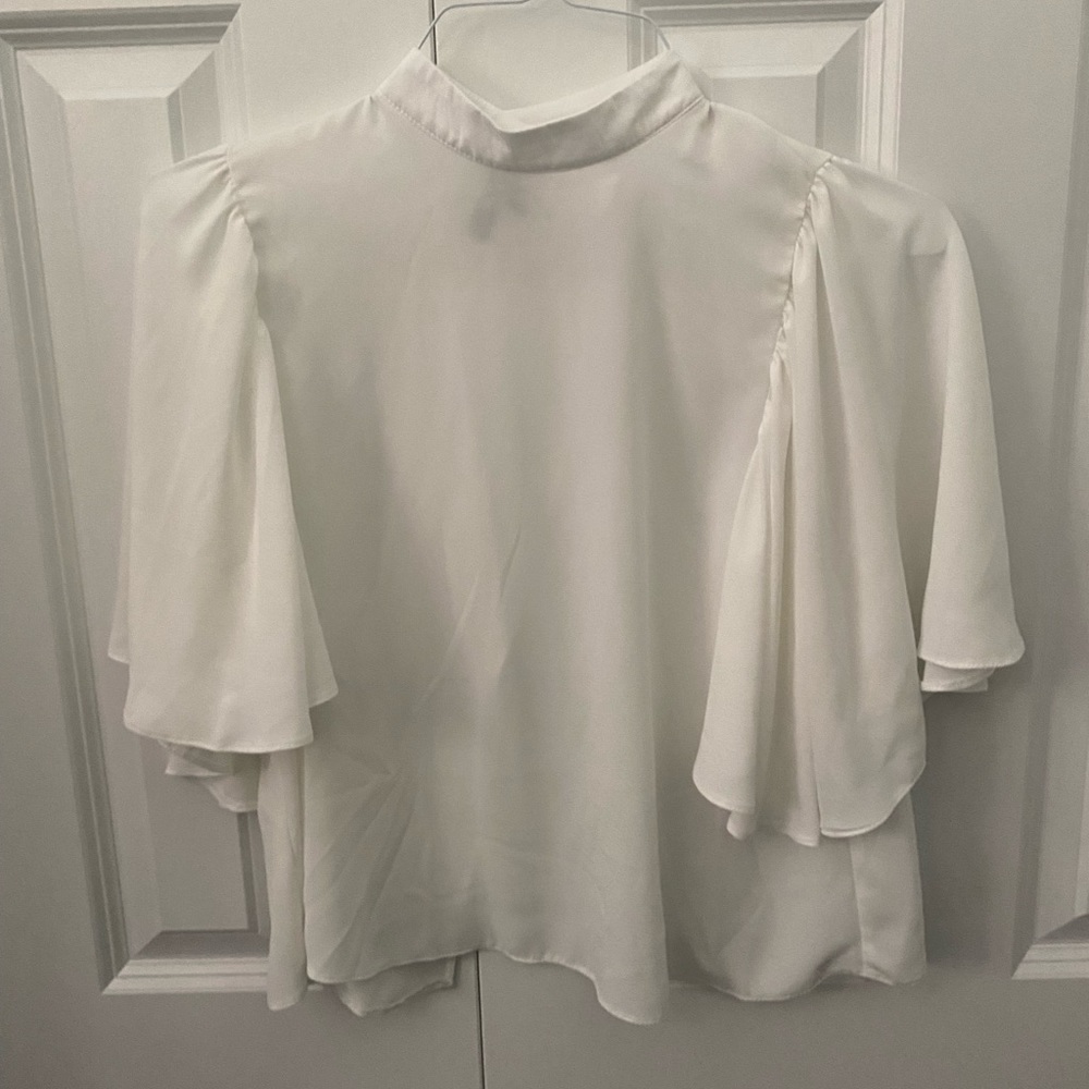 ASOS silky white backless blouse